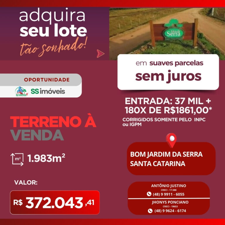 Terreno em Bom Jardim da Serra/SC