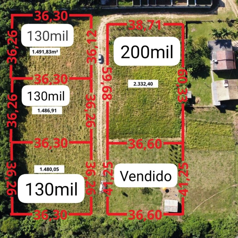 Terrenos à venda em Cocal do Sul – Linha Tigre/Próximo ao Vivendas do Parque!