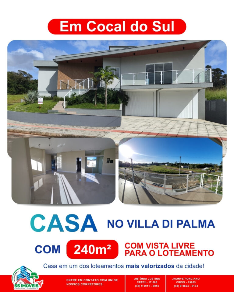 Casa de 240 m² no loteamento Villa di Palma, Cocal do Sul