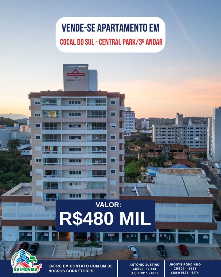 Apartamento à venda no Central Park Residence- 3º ANDAR