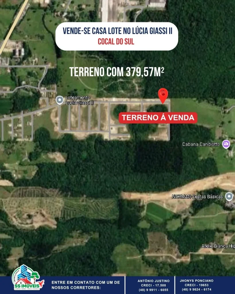 TERRENO À VENDA EM COCAL DO SUL – LÚCIA GIASSI II – foto 2